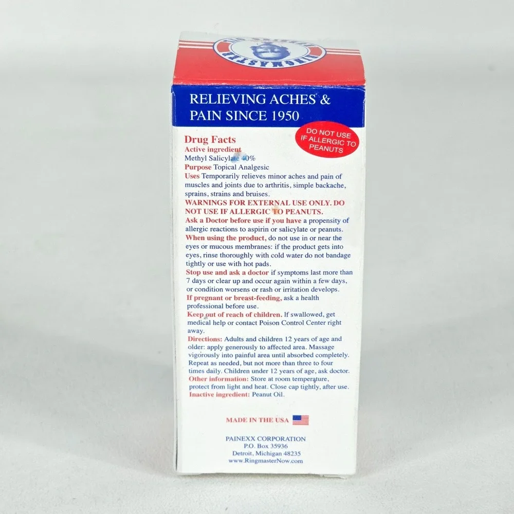Ringmaster Rubbing Oil 1 OZ Bottle Pain Relief Arthritis USA Made Free Shipping